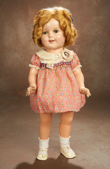 Rare American Composition Shirley Temple in Pink Smocked Dress 300/400