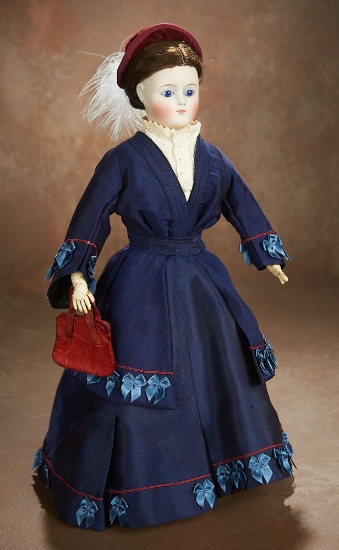 German Bisque Fashion Lady with Cobalt Blue Eyes 400/500