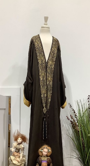 Lady's Satin Evening Robe with Gilt Brocade Edging 300/400
