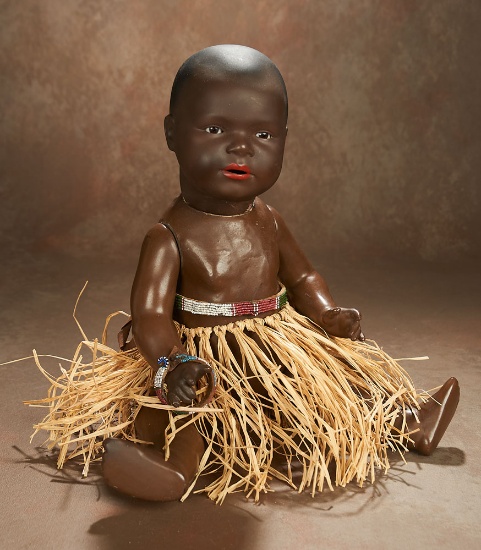 German Brown-Complexioned Bisque Doll, 414, by Heubach Koppelsdorf 400/500