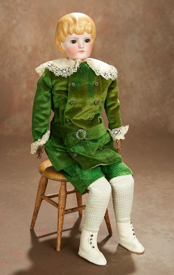 German Bisque Doll with Sculpted Hair and Glass Eyes, Model 131, by Kling 300/400