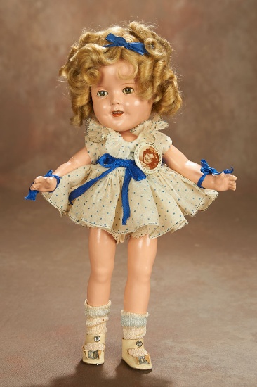 American Composition Shirley Temple by Ideal in "Curly Top" Costume from Reliable 300/400
