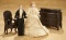 German Bisque Dollhouse Gentleman and Lady with Furnishings 500/700