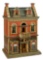 German Roof Dollhouse by Moritz Gottschalk with Painted Attic Curtains 1800/2700