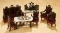 Set, German Ebony Wooden Salon Furnishings with Gas Lamp and Tea Service 600/800