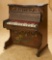 French Wooden Toy Piano with Art Nouveau Style Decorations 400/500