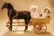 German Wooden Horse and Wooden Wheeled Cart 400/500