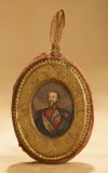 Early Miniature Engraving of Royal Man in Unusual Setting 300/400