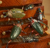 German Tin Lithographed Toys including Three Mechanical Beetles by Lehmann 900/1200