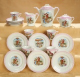German Porcelain Child's Tea Set with Christmas Theme 300/400