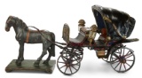 Early 19th Century Caleche with Brass Lanterns and Horse 1500/2500