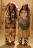 Pair of Exhibition Size Native American Dolls 