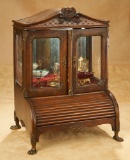 19th Century Walnut Cabinet with Miniature Accessories 700/900