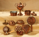 Collection of Antique Doll-Sized Kitchen Copper Ware 300/400