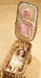 German Woven Doll Carriage with Unusual Presentation Doll 900/1300