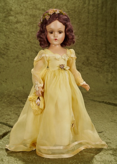 18" American composition Bridesmaid in original yellow gown by Alexander
