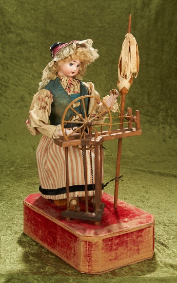 French Musical Automaton "Lady at the Spinning Wheel" by Roullet et Decamps