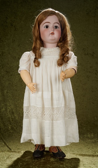 28" German bisque child doll, 89, Heinrich Handwerck, original body and body finish. $500/600