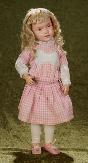 16" American wooden character doll by Schoenhut with brown intaglio eyes  $500/700