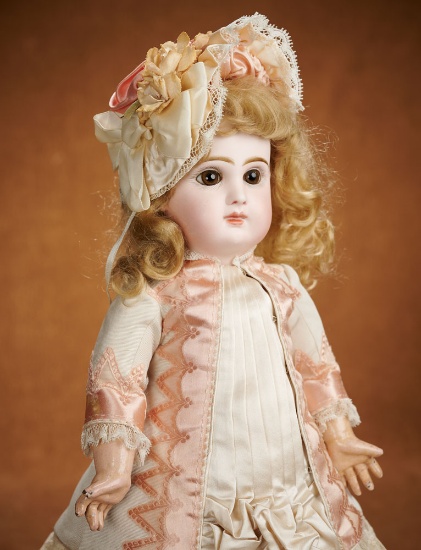 French bisque bebe with closed mouth, size 7, by Emile Jumeau $2600/2900