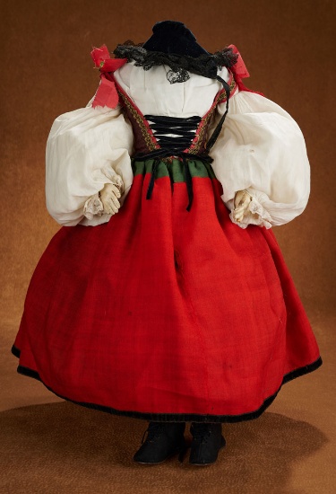 Early French Traditional Costume with Shoes and Bonnet. $400/600