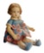 Brown-Haired Girl with Pin-Wheel Applique Dress, Series 900 300/400