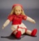 Blonde-Haired Floppy-Leg Miniature Girl in Romper 200/300
