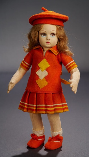 Brown-Haired Child in Bright Orange Ensemble, Series 450 600/800