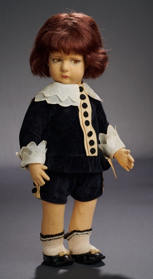 Brunette Haired Boy in Black Velvet Suit, Series 300 1100/1400