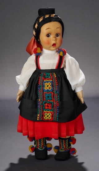 Black-Haired Glass-Eyed Googly Girl "Fobello" 2000/2600