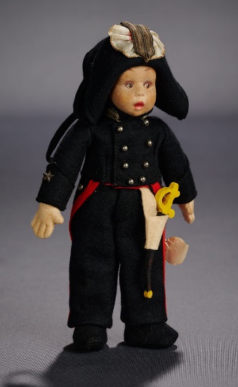 Miniature Soldier with Black Felt Uniform, Series 300/22 300/400