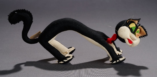 Black Felt Amusing Cat with Spiny Tail, Model X44 400/500