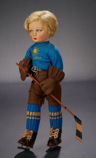 Very Rare Blonde Character Boy as "Cortina" Hockey Player  1700/2200