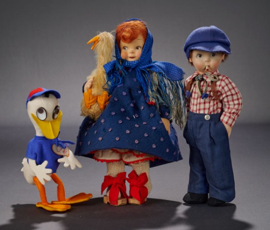 Felt Character Duck "Dewey" from Donald Duck Family 400/500