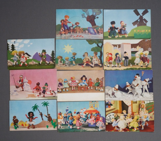 Eleven Vintage Postcards of Lenci Dolls 300/400