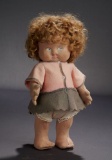 Earliest Child Doll with Distinctive Plump Face, Model 108, with Metal Button 1100/1300