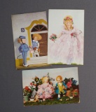 Three Postcards of Early Lenci Dolls 100/200