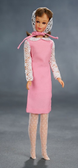 Brunette Straight Leg Francie Doll, 1966, in "Dance Party" Outfit $200/300