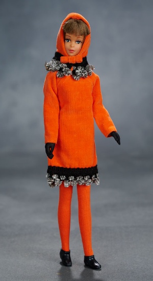 Japanese Exclusive Francie Doll, 1966 era, Wearing "Orange Cozy" Fashion  $500/600