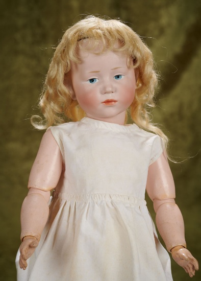 19" German Bisque Art Character, 101, "Marie" by Kammer and Reinhardt, Original Body and Wig