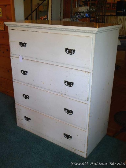 Nice large solid wood dresser is sturdy and in good condition. Measures 39-1/2" wide x 21" deep x