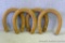 Four vintage Sears Roebuck, Co. metal horseshoes. Approx. 7
