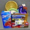 Assorted bags incl. Reynold wrap, trash bags, ziplock bags and more. Also includes paper plates and