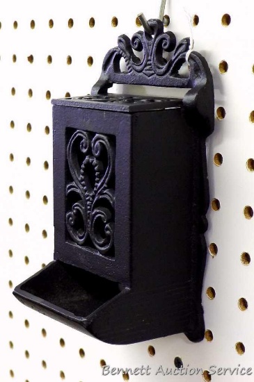 Cast iron match box, approx. 7-1/2".