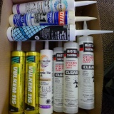 10 tubes of assorted adhesive, sealant, caulk, etc. Paper tubes tested and are good. Plastic tubes