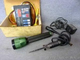 CAT Master 02 Tester; 12 volt test light; Optimax rechargeable flashlight and charger. Untested.