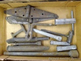 Assortment of sockets; pair of barn hinges, 1 ft. x 2-1/2
