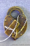 Heart shaped railroad padlock with key FE&MV and C&NW