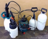 Five sprayers, range up to 2 gallons.