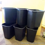 Six Rubbermaid Commercial Product trash cans. Approx. 13-1/2